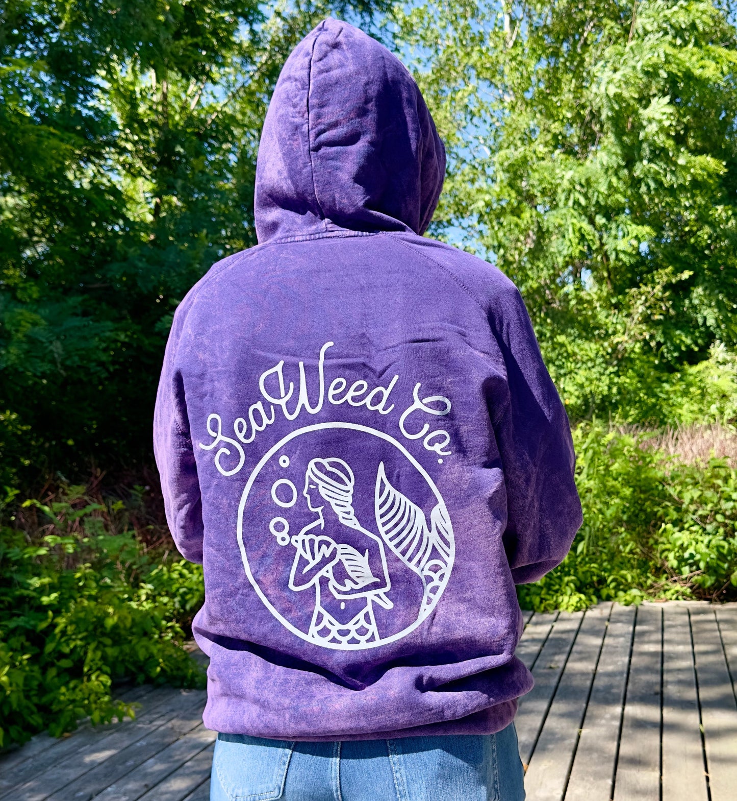 Mermaid Circle Hoodie - Acid Wash Purple
