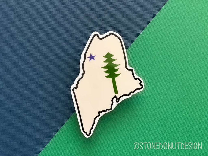 Stone Donut - 1901 Maine State Flag Sticker