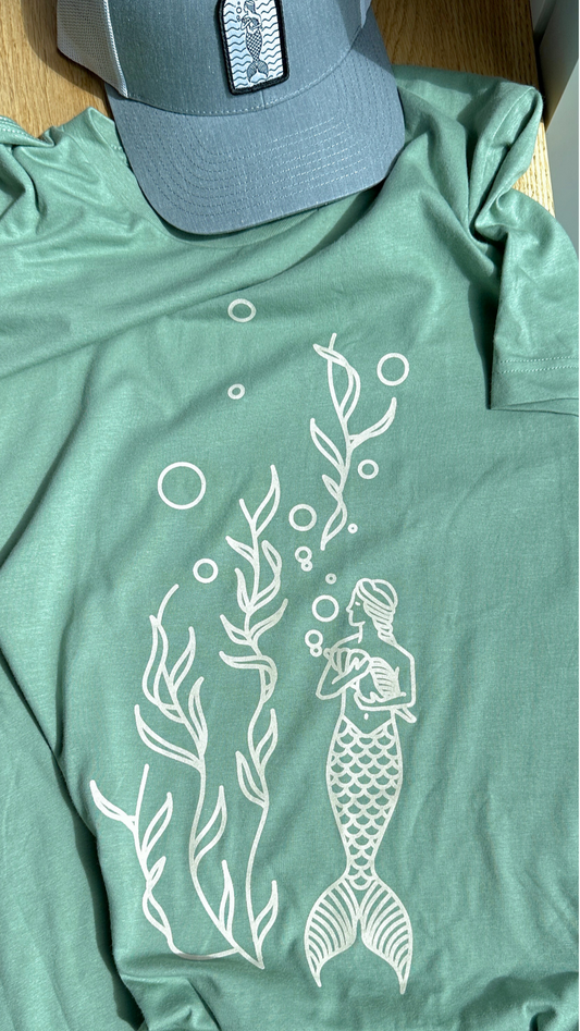 Mermaid Grotto Tshirt - Sage