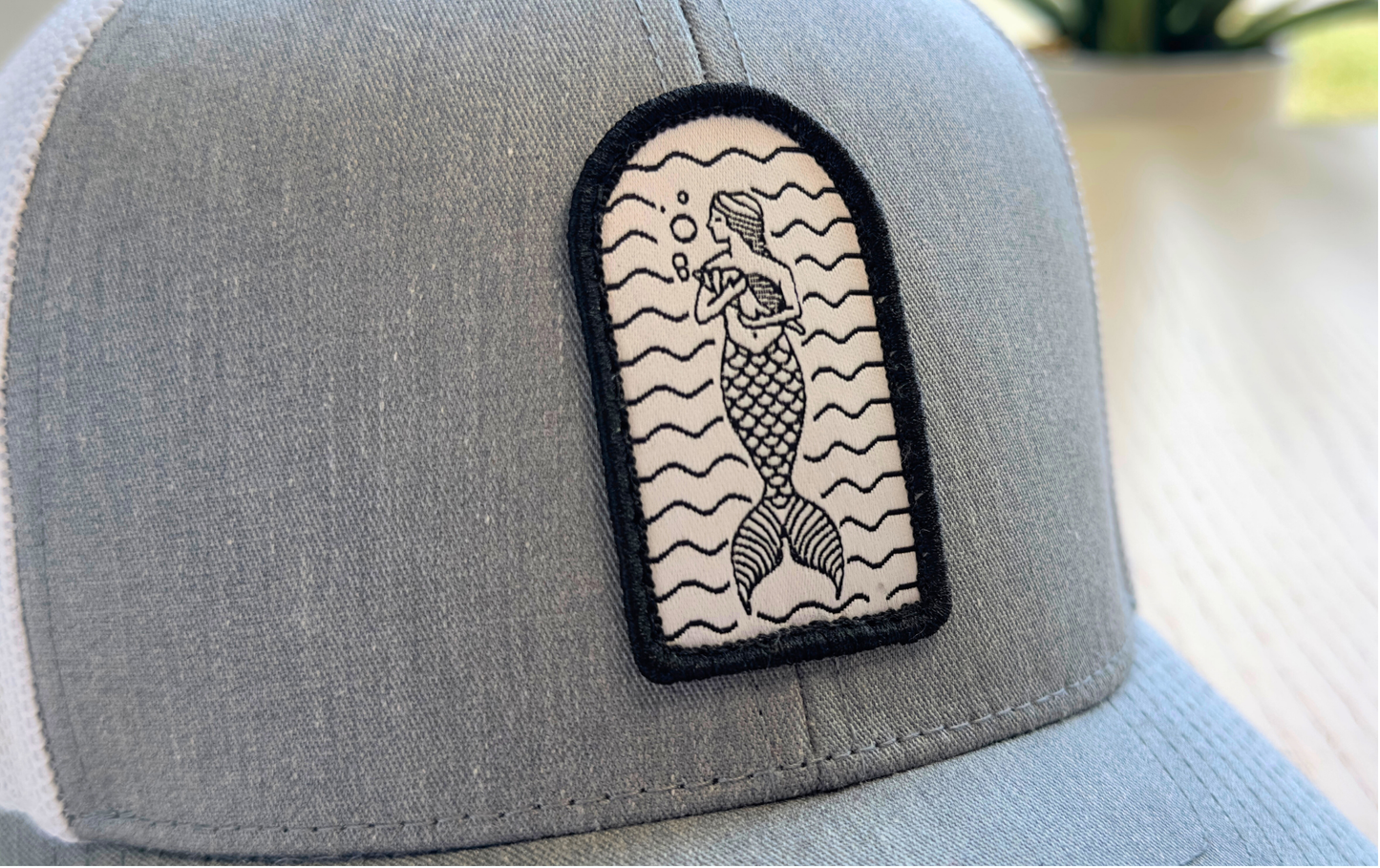 Patch Hat Gray Curved Brim - zoom