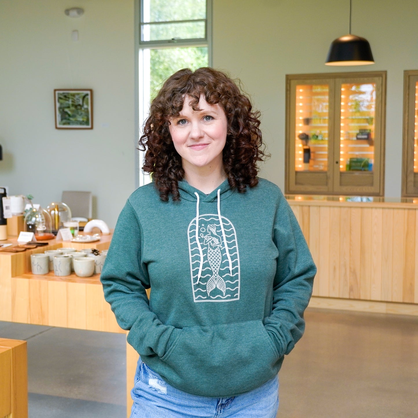 Mermaid Arch Hoodie - Forest